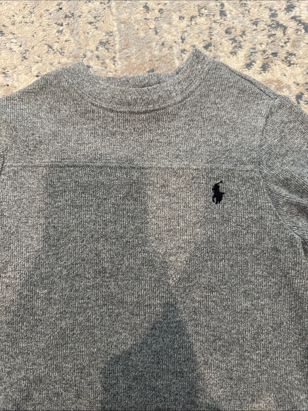 Ralph Lauren Heather Gray Crewneck Sweater with Black Pony